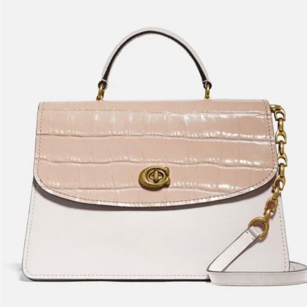 *RARE* Coach Parker Embossed Crocodile Leather Top Handle Shoulder Bag/Crossbody